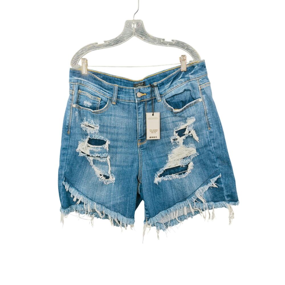 Judy Blue X's and O's Mid Rise Denim Shorts Women's 2X